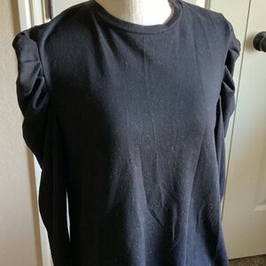 Boutique Black Sweatshirt with Puff Sleeves - Size M | Trendy & Comfortable